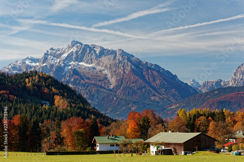 Autumn views of Berchtesgaden Alps from panoramatic alpine road Rossfeld, Oberau - Berchtesgaden, Germany