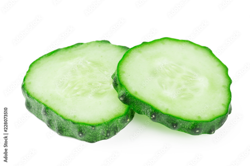cucumber sliced isolated on white background cucumber sliced isolated on white background