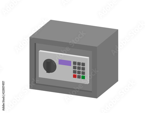 Safe icon with electronic lock. Isolated on white background.