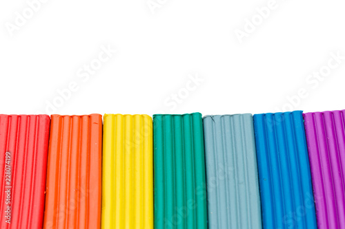 plasticine colorful sticks isolated over white background