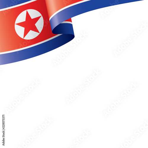 North Korea flag, vector illustration on a white background
