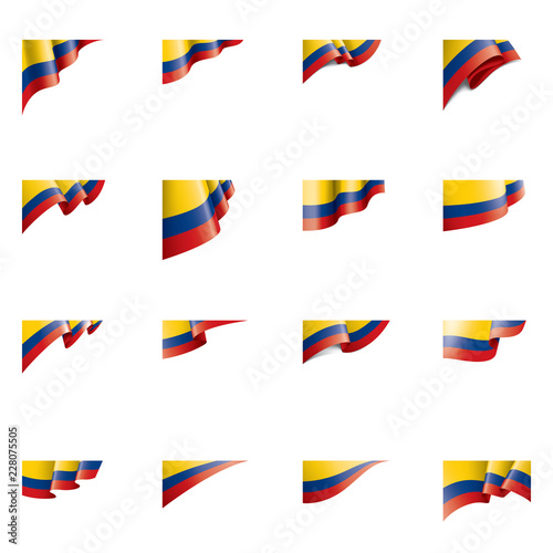 Colombia flag, vector illustration on a white background