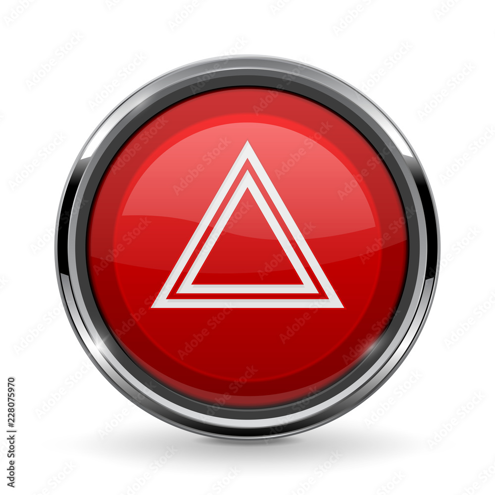 Warning light button. Car dashboard element Warning light button. Car dashboard element