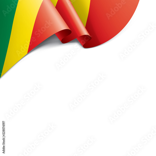 Congo flag, vector illustration on a white background