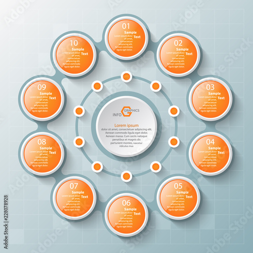 Abstract 3D Paper Infographics. Business template .Vector illustration