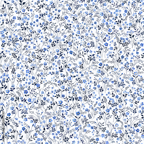Fototapeta Naklejka Na Ścianę i Meble -  seamless floral pattern with meadow flowers white background