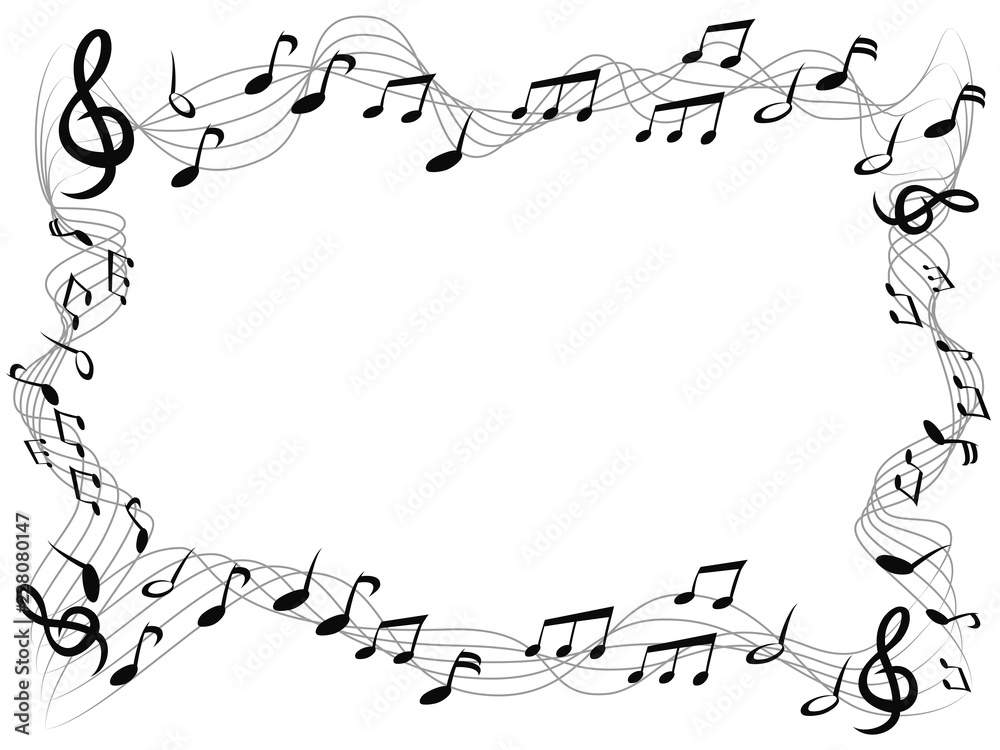 Fototapeta premium music notes square frame background