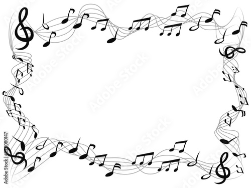 music notes square frame background