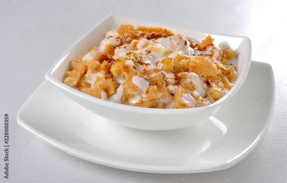 Dahi Bhallay, A yogurt base deleciuos street snack available with plain spicy, mix chat, papri, meethe & chana chaat Dahi Bhallay, A yogurt base deleciuos street snack available with plain spicy, mix chat, papri, meethe & chana chaat