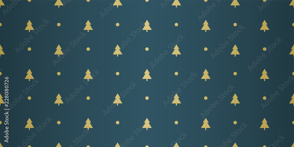 Luxury Golden Christmas Pattern with Trees Luxury Golden Christmas Pattern with Trees