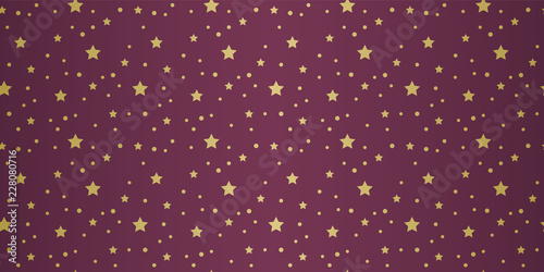 Luxury Golden Christmas Pattern with Stars and Snow