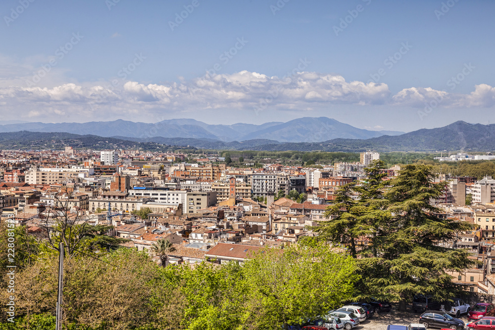 A view over the modern city of Girona, Catalonia, Spain.