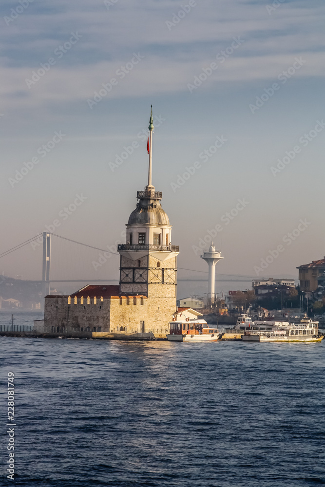 Istanbul, Turkey, 2010, November 17: Maiden's Tower in the Bosphorus.