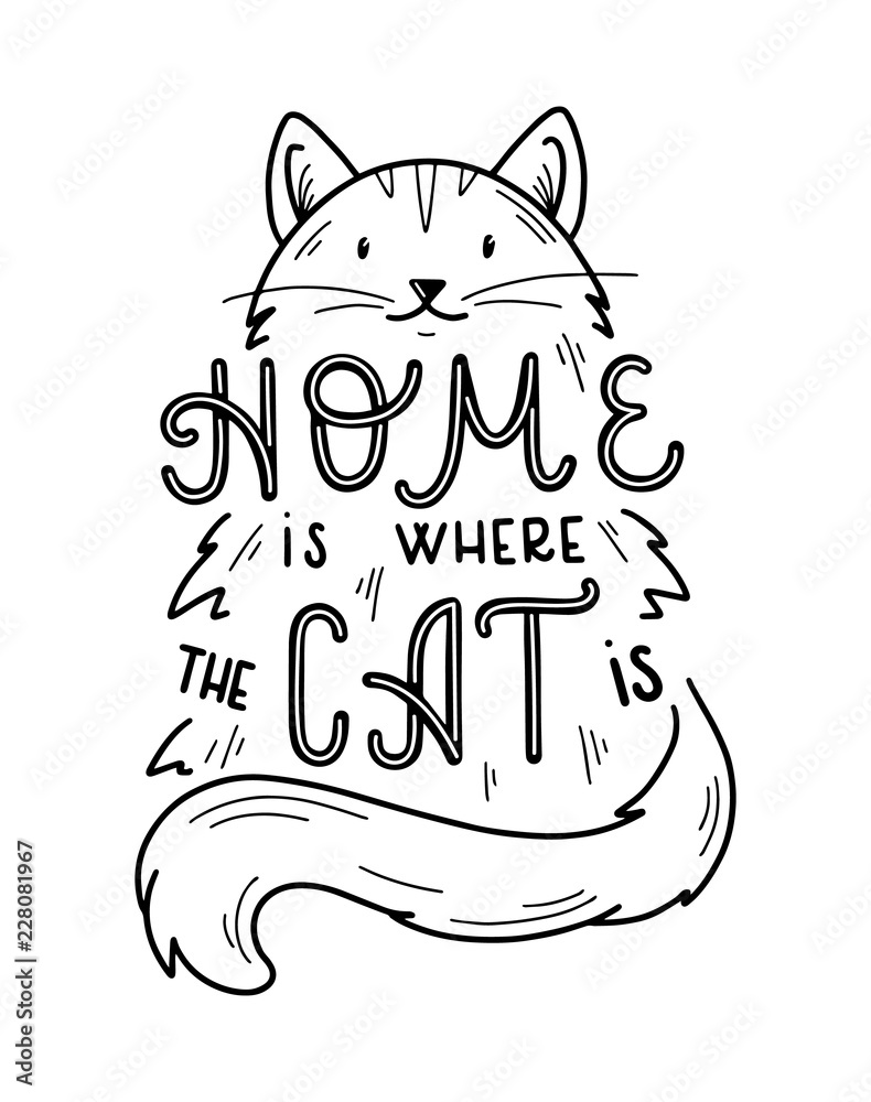 Illustration Home Is Where The Cat Is