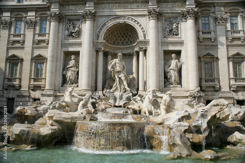 The Trevi Fountain ( Fontana di Trevi ) in Rome, Italy
