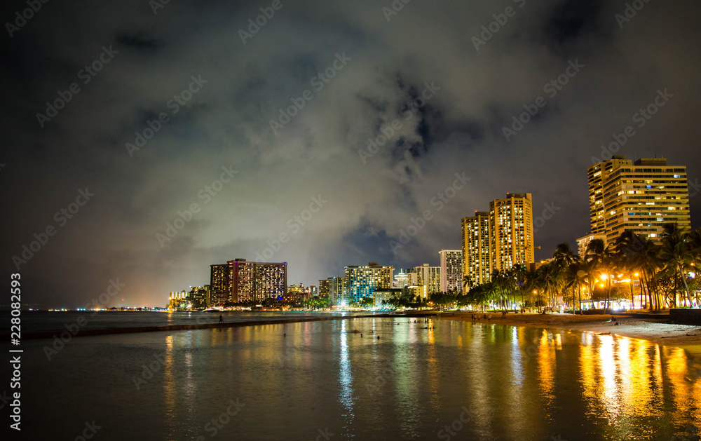 Honolulu city at night