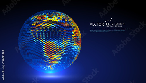 Colorful earth graphic design can be used for business infographics.