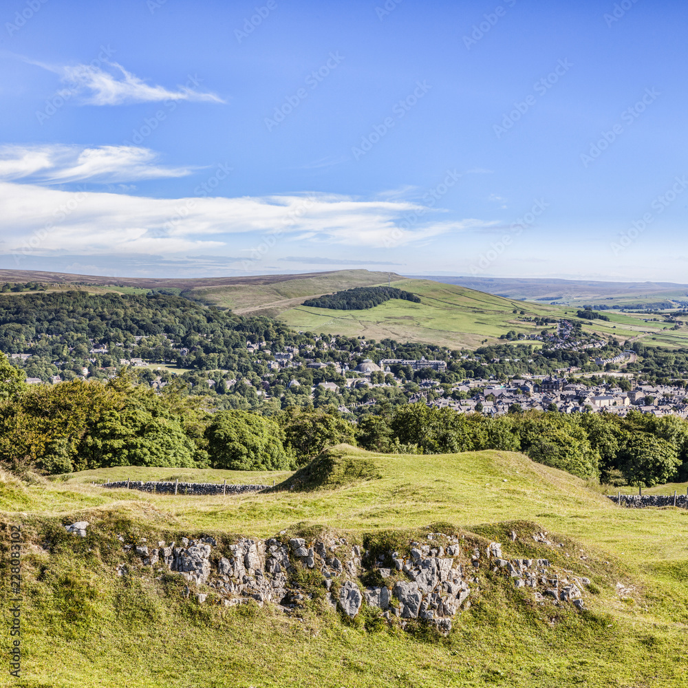 Fototapeta premium Buxton from Grin Low and Buxton Country Park, Derbyshire