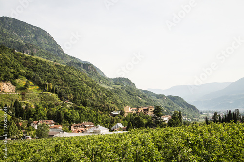 scenic view of landcspae on the way to Meran, South Tyrol photo