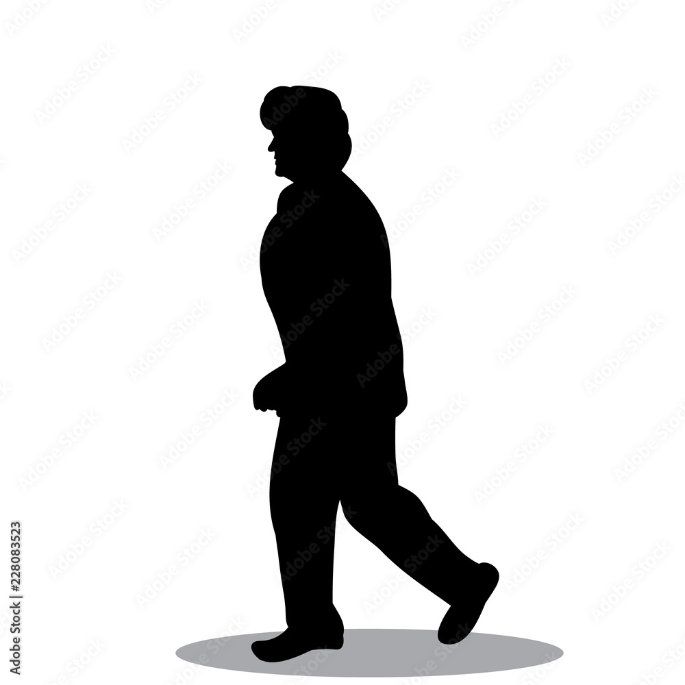 black silhouette man comes with shadow