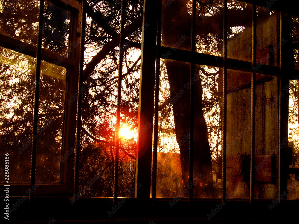 Sunset on the window Sunset on the window