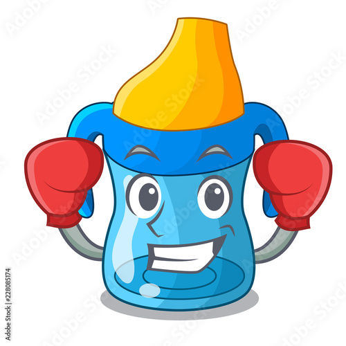 Boxing character baby training cup with handles