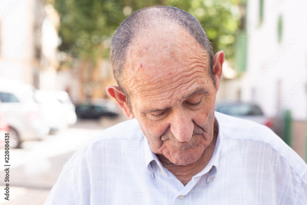 Portrait of an elderly man. Man is sad Portrait of an elderly man. Man is sad