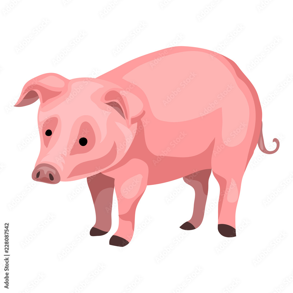 Farm pig icon. Cartoon of farm pig vector icon for web design isolated on white background Farm pig icon. Cartoon of farm pig vector icon for web design isolated on white background
