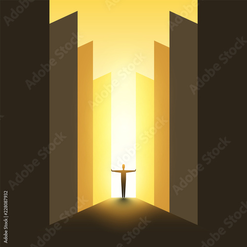 Business or Career Opportunity, Enlightenment - Vector Design Concept, Symbol of Success, Vision, Future, Perspective, Hope 
