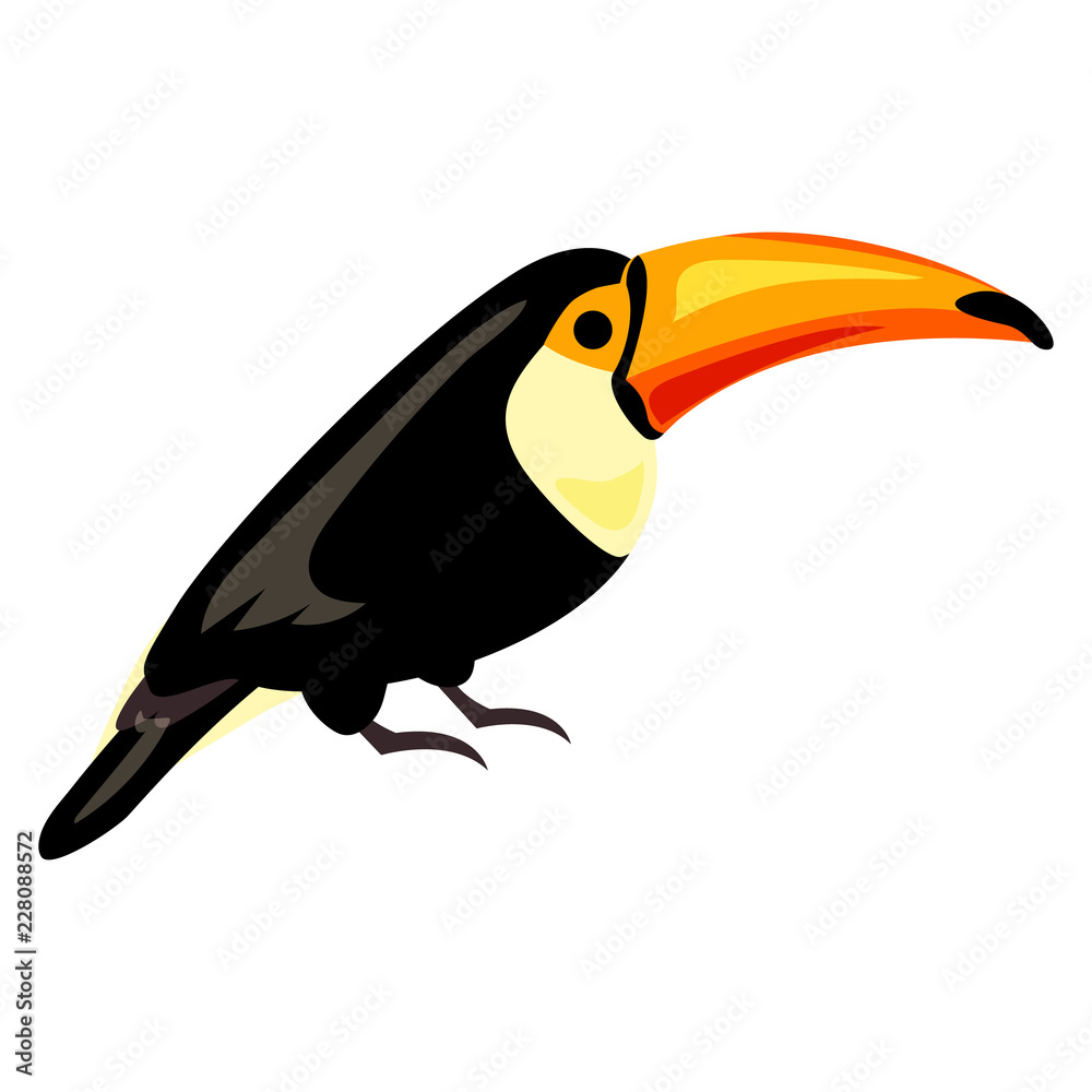 Naklejka premium Toucan icon. Cartoon of toucan vector icon for web design isolated on white background