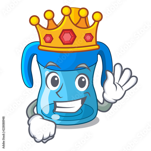 King baby training cup isolated on mascot