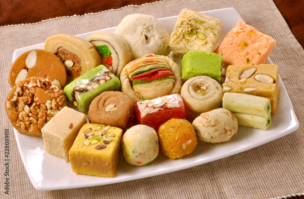 Mix Mithai A Mouth Watering Combination Of Different Variety Of Indian Mix Mithai A Mouth Watering Combination Of Different Variety Of Indian