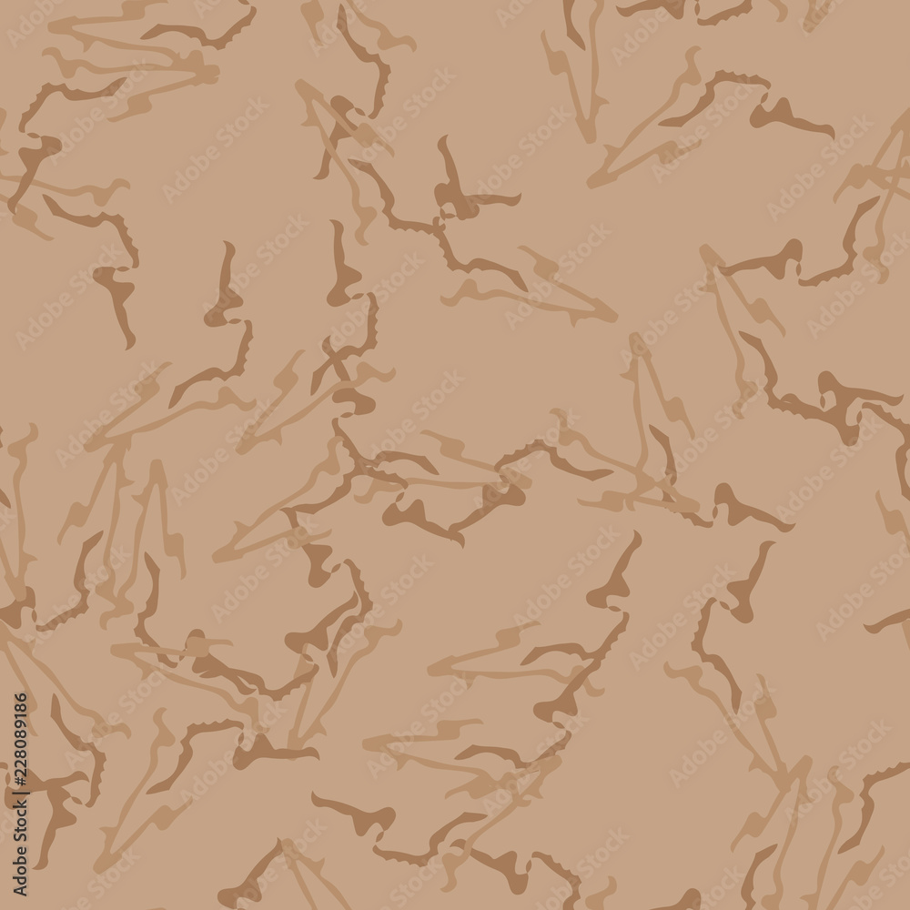 UFO military camouflage seamless pattern in different shades of beige and brown colors UFO military camouflage seamless pattern in different shades of beige and brown colors