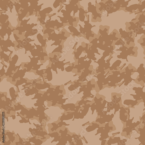 UFO military camouflage seamless pattern in different shades of beige and brown colors © Ko_Te