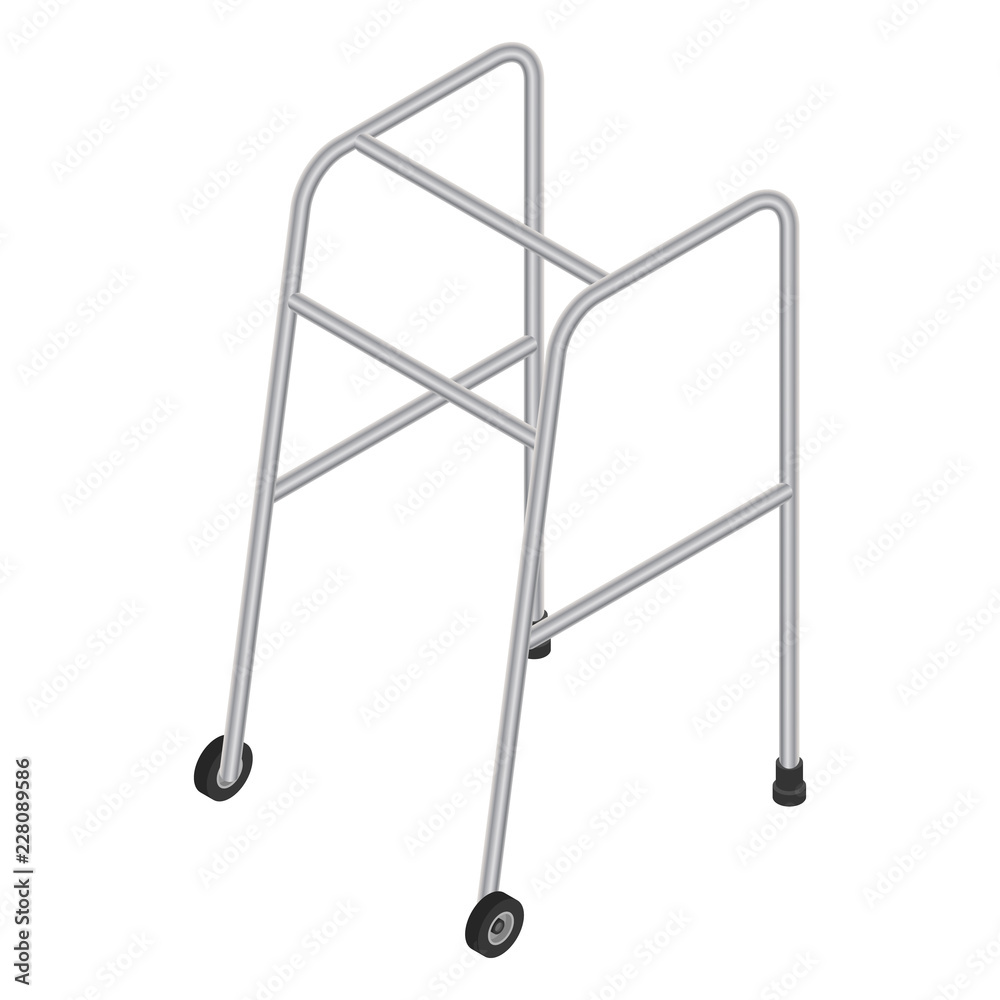 Walk wheel stand icon set. Isometric set of walk wheel stand vector icons for web design isolated on white background Walk wheel stand icon set. Isometric set of walk wheel stand vector icons for web design isolated on white background