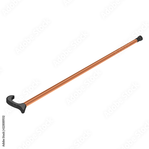 Wood walk stick icon set. Isometric set of wood walk stick vector icons for web design isolated on white background
