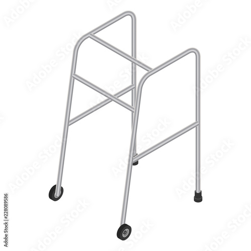 Walk wheel stand icon set. Isometric set of walk wheel stand vector icons for web design isolated on white background
