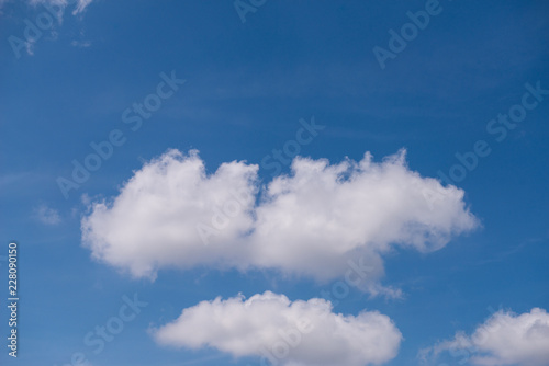 White clouds with blue sky backgrounds