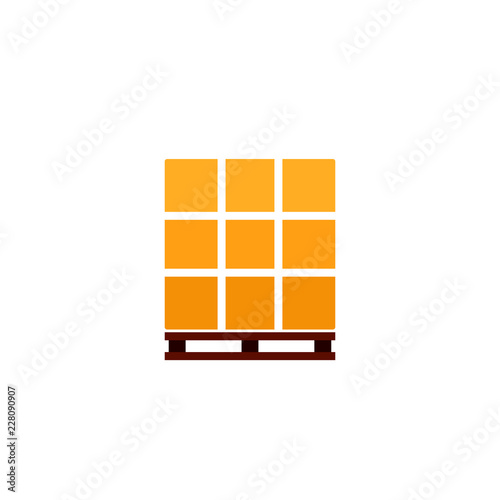 Pallet with boxes glyph icon. Clipart image isolated on white background