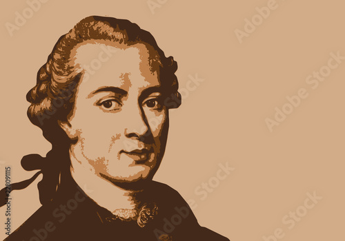 Portrait de Kant, célèbre philosophe et écrivain allemand du 18ème siècle