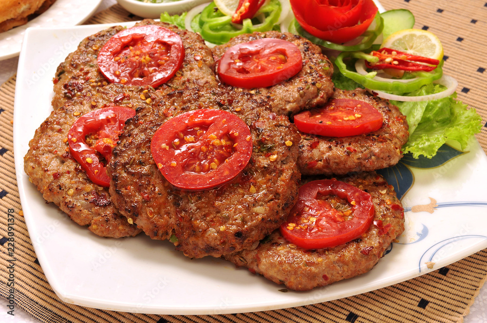 Chapli Kebabs or Chapli Kababs, Famous Food of Peshawar Pakistan Chapli Kebabs or Chapli Kababs, Famous Food of Peshawar Pakistan