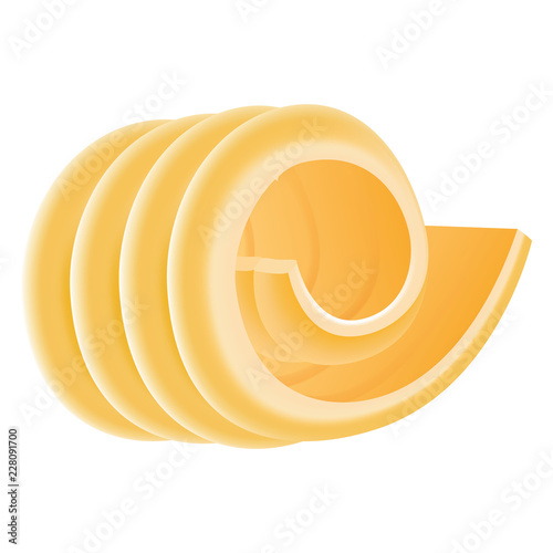 Curl butter icon. Realistic illustration of curl butter vector icon for web design