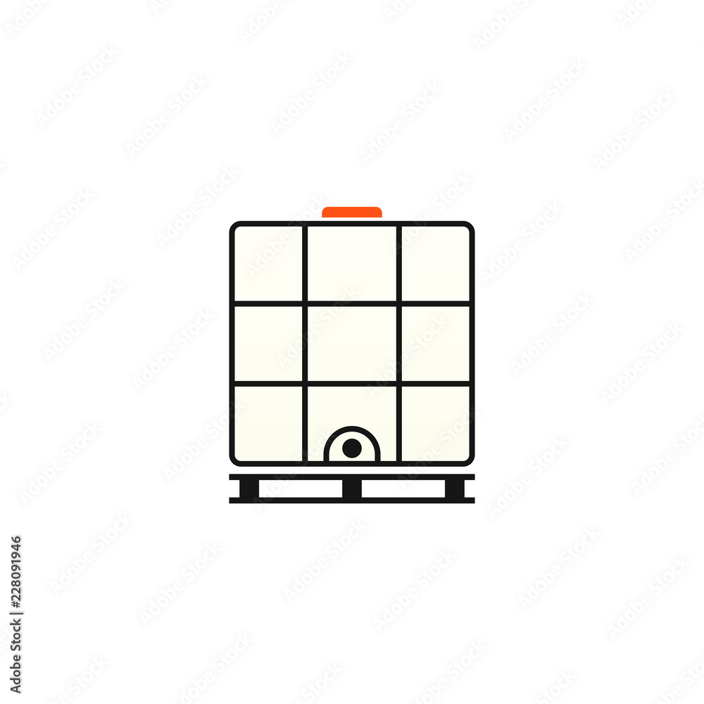 Ibc container icon. Intermediate Bulk Container. Clipart image isolated
