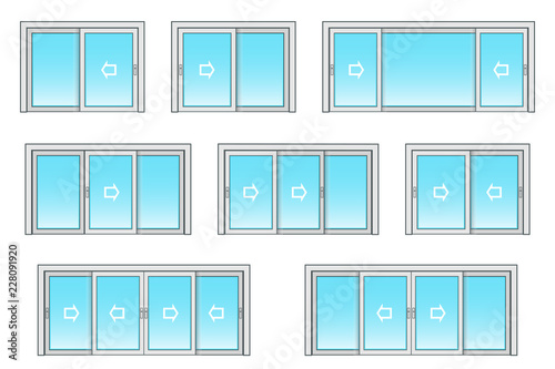 Sliding Patio Door Sizes. Clipart image isolated on white background