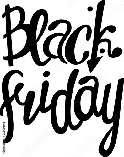 Black friday. Hand drawn calligraphy lettering. Total sale and discounts!