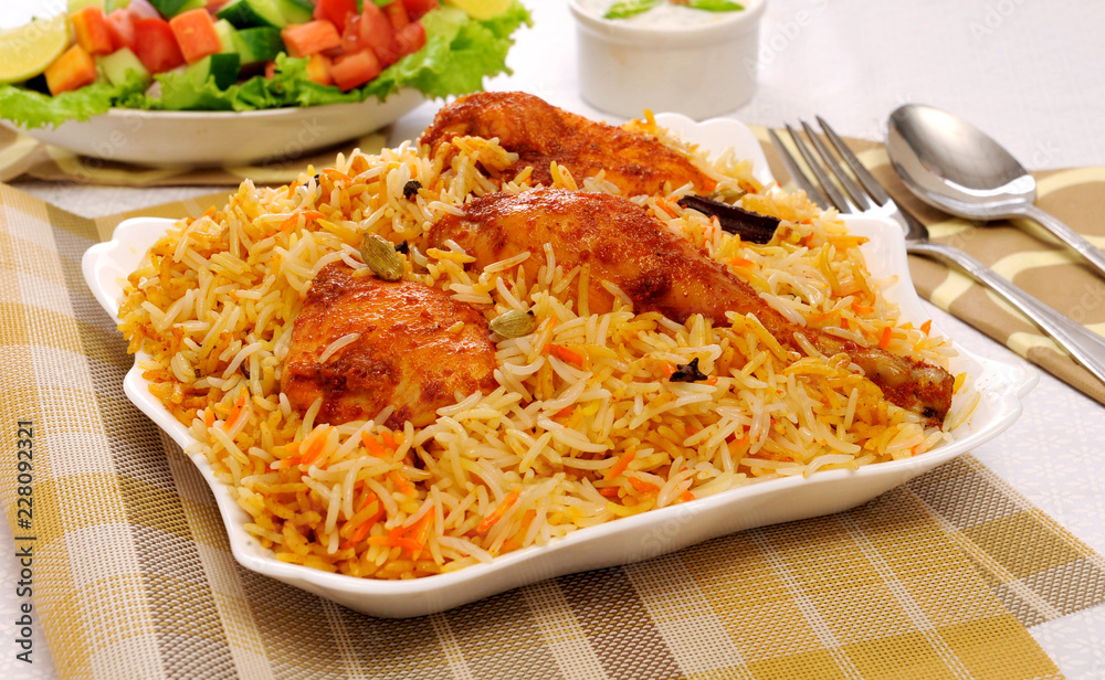 Chicken Biryani, A most delicious food in Pakistan and India Chicken Biryani, A most delicious food in Pakistan and India