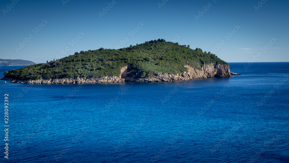View over beautiful island Lokrum in Dubrovnik