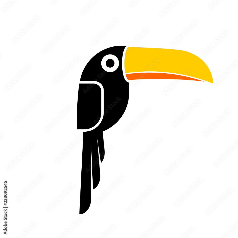 Naklejka premium Toucan bird icon. Clipart image isolated on white background