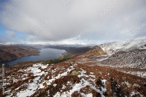 Beautiful Scotland landscape, mountain with snow (Ben A'an)