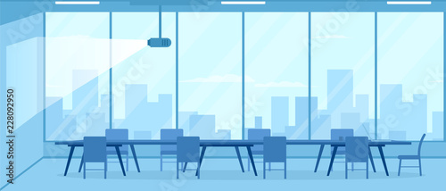 empty conference room with projector. Vector illustration